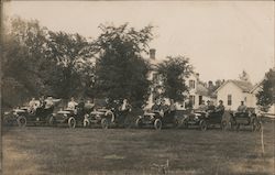 Multiple Cars Lined Up Postcard