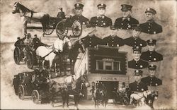 Rare! Engine Company 16, Firemen and Equipment Postcard