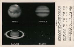Mars, Jupiter, Saturn, Pluto Astronomy Mount Wilson and Palomar Observatories Photograph Postcard Postcard Postcard