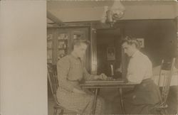 Two Women Playing Checkers Postcard Postcard Postcard