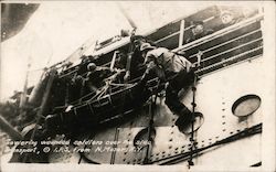Lowering Wounded Soldiers Over the Side of an Army Transport Postcard