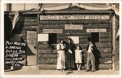 Post Master H. Barden and His Aids - Jumping Frog Jubilee Postcard