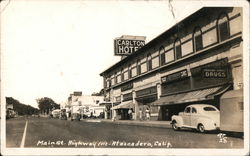 Main Street, Highway 101 - Carlton Hotel Postcard