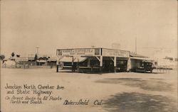 Junction North Chester Ave. and State Highway, On Direct Route to All Points North and South Postcard