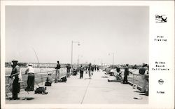 Pier Fishing, Balboa Beach Postcard