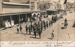 Military Display Main Street (French) Postcard