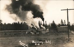 Lumber Mill, Smokestacks Postcard