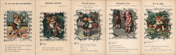 Set of 5: Children Through Sheet Music Series A. Bertiglia