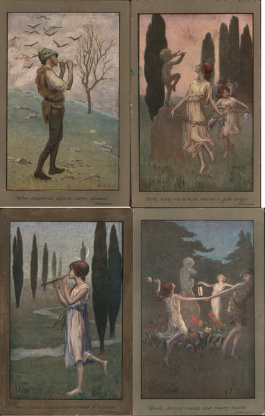 Lot of 4: Children, Fantasy Sybil Barham Artist Signed