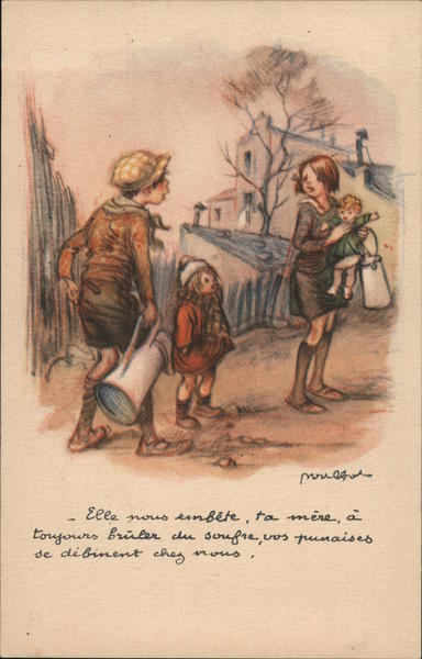 Elle nous embête, ta mere a toujours bruler du soufre, vos punaises se debinent ches nous