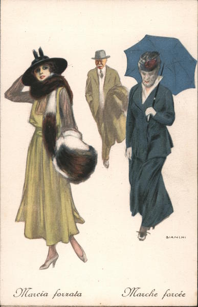 Marcia forzata - marche forcée - Two ladies and a man walking