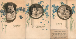 Set of 3 cards: Faith, Charity, Hope Postcard