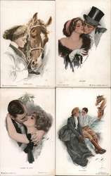 Lot of 4: Harrison Fisher Postcard