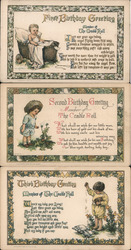 Lot of 3: First, Second, Third Birthday Postcard