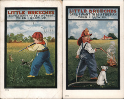 Lot of 2: Little Breeches Hunter, Fireman Postcard