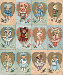 Lot of 12: Dainty Dimples Series Postcard