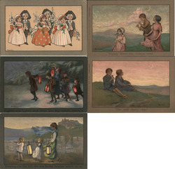 Lot of 5: Children Postcard