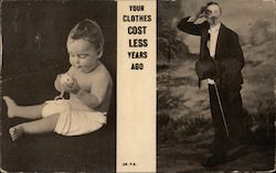 Your Clothes Cost Less Years Ago Postcard
