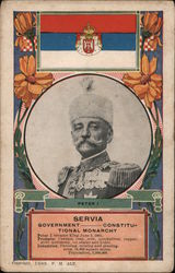 Peter I - Servia Government - Constitutional Monarchy Postcard