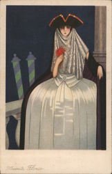 Art Deco: Marsala Florio Portrait of a woman Postcard