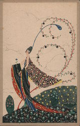 Art Deco Lady Postcard