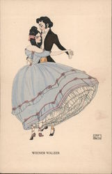 Wiener Walzer Romantic Couple Dance A Waltz Postcard