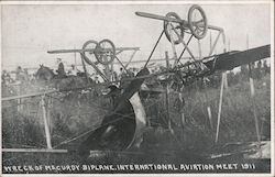 Wreck of McCurdy Biplane, International Aviation Meet 1911 Aircraft Postcard Postcard Postcard