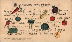 FARMERS LOVE LETTER Postcard