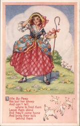 Little Bo Peep Nursery Rhymes Postcard Postcard Postcard