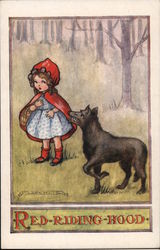 Red Riding Hood - Little Red Riding Hood and The Wolf Fairy Tales Postcard Postcard Postcard