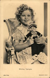 Young Shirley Temple Holding a Doll Postcard