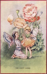 "The Party Dress" Fairies among flowers Postcard