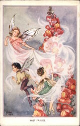 Mist Fairies - Rene Cloke Fairy Series - Three fairies with wings floating in the mist Postcard