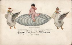 I sleep on the Emmerich guaranteed feather pillow. Do you? Postcard