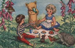 "The Doll's Picnic" by Mary Brett Postcard