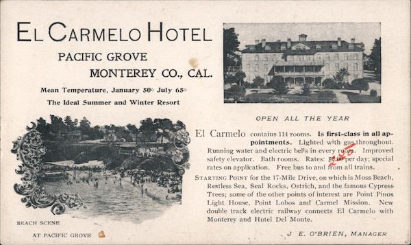 El Carmelo Hotel Pcific Grove Pacific Grove California
