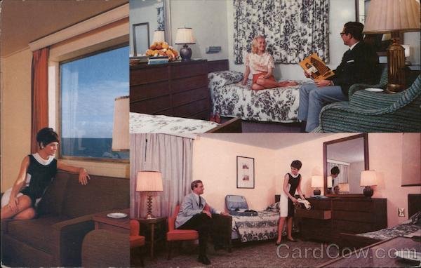 Cabins aboard Pacific Far East Line's cargoliners Advertising