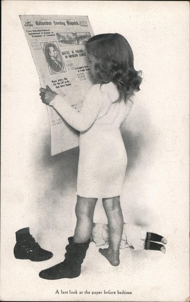 A last look at the paper before bedtime Advertising