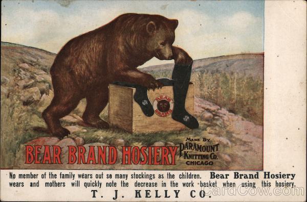 Bear Brand Hosiery made by Paramount Knitting Co. - T.J. Kelly Co. Modesto California