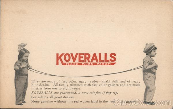 Koveralls Keep Kids Klean Advertising