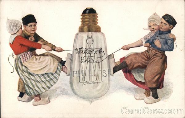 Dutch Children with Phillips Light Bulb Ghent Belgium