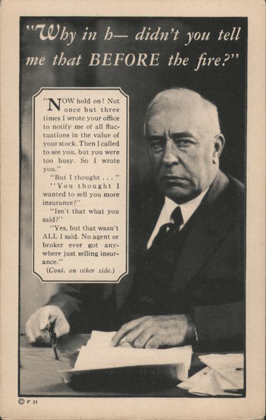 Why in hell didn't you tell me that BEFORE the fire?