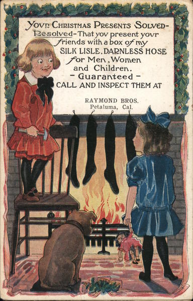 Silk Lisle, Darnless Hose for men, women and children. - Raymond Bros. Petaluma California