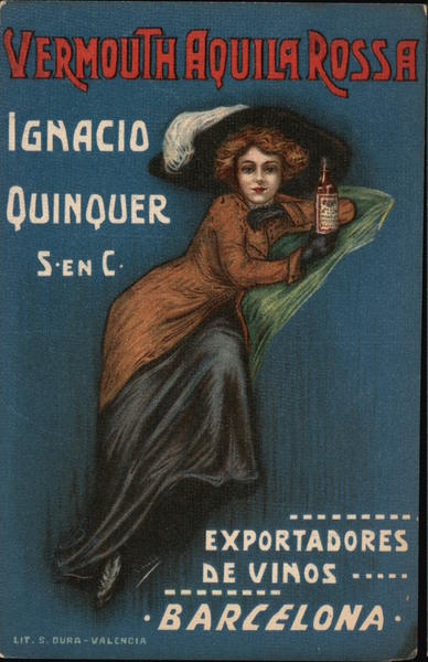 Vermouth Aquila Rossa Ignacio Quinquer S en C Exportadores de Vinos Barcelona Spain