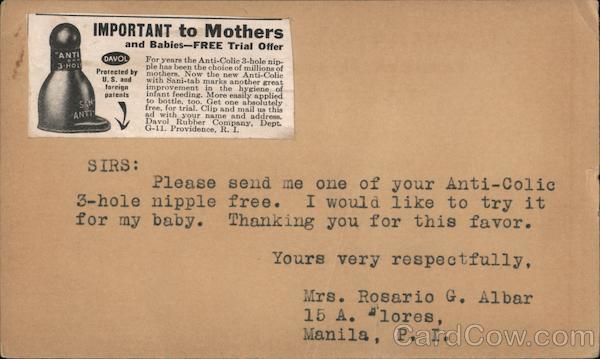 Davol Rubber Company Anti-Colic 3-hole Nipple Providence Rhode Island