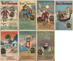 Set of 7: Bull Durham Tobacco Poster-Style Cards Postcard