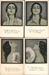 Set of 4: Italian Sirio Skin Cream Beauty Products Postcard