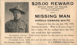 Missing Man - Harold Edward White Postcard