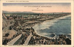 Ocean Beach From Cliff House, PPIE, Esperanto San Francisco, CA Postcard Postcard Postcard