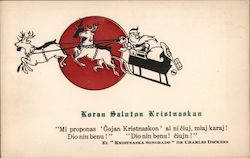 Santa Claus Esperanto Charles Dickens Postcard